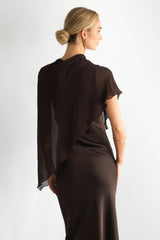 Lumi Asymmetric Poncho | Espresso Brown