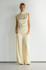 Cole Satin Trousers | Buttercream