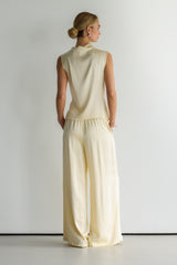 Cole Satin Trousers | Buttercream