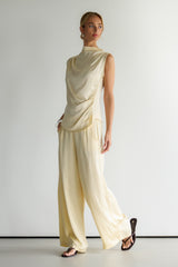 Cole Satin Trousers | Buttercream