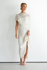 Lumi Asymmetric Poncho | Ivory