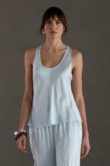 Demi Satin Vest Top | Glacier