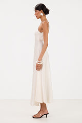 Anne Slip Satin Dress | Ivory