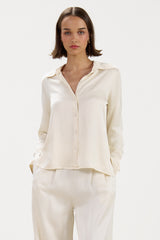 Haven Satin Shirt | Ivory