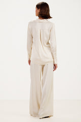 Haven Satin Shirt | Ivory