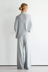 Kaia Asymmetric Sweater | Pearl Grey | Fine Knit
