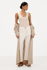 Margaux Longline Cardigan | Light Beige | Suri Alpaca Blend