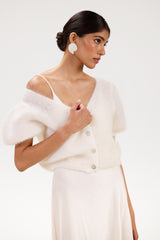 Camille Two-Way Cardigan | Ivory | Brushed Mohair Blend
