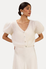 Camille Two-Way Cardigan | Ivory | Brushed Mohair Blend