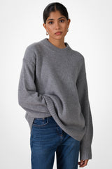 Naya Crew Neck Sweater | Grey Marl | Merino Wool Cashmere