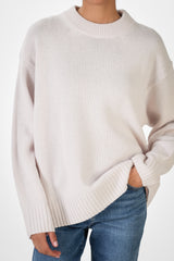 Naya Crew Neck Sweater | Limestone | Merino Wool Cashmere