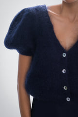 Camille Two-Way Cardigan | Navy | Brushed Mohair Blend