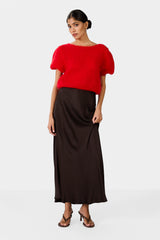 Camille Two-Way Cardigan | Red | Brushed Mohair Blend