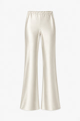 Genet Elastic Waist Bias Satin Trousers | Ivory