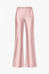 Genet Elastic Waist Bias Satin Trousers | Soft Pink