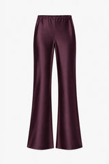 Genet Elastic Waist Bias Satin Trousers | Amethyst Plum