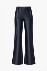 Genet Elastic Waist Bias Satin Trousers | Navy