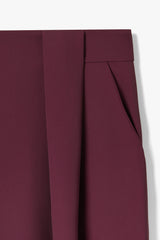 Lana Pleated Elastic Waist Trousers | Burgundy