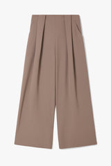 Lana Pleated Elastic Waist Trousers | Taupe