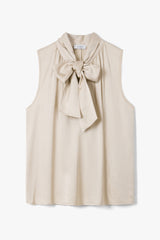 Lyanne Bow Neck Tie Satin Blouse | Honey