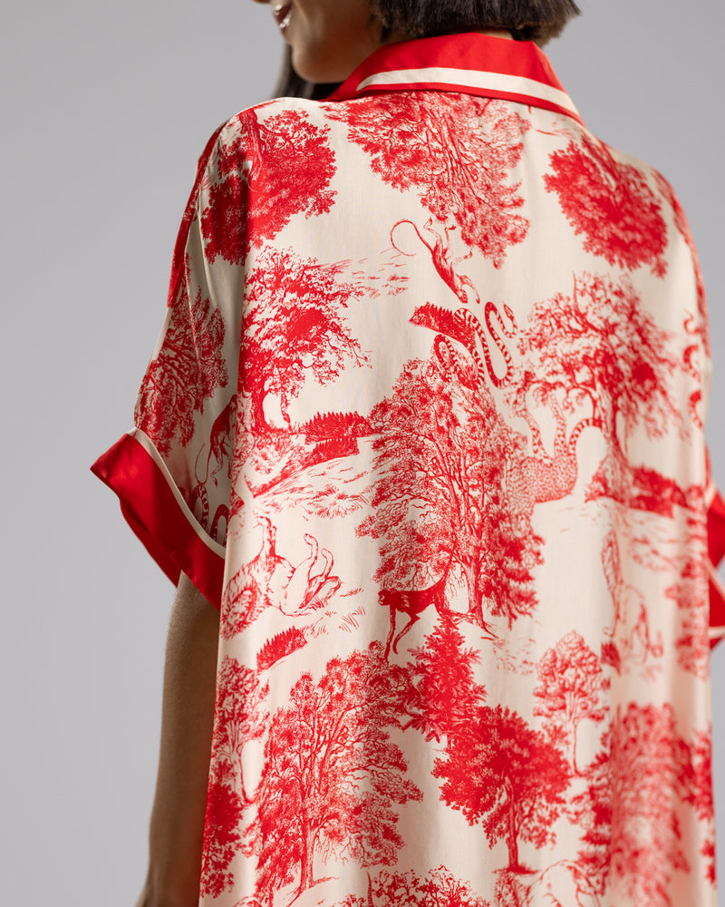 ALMOST GONE | Florence Silk Kaftan Dress | Red