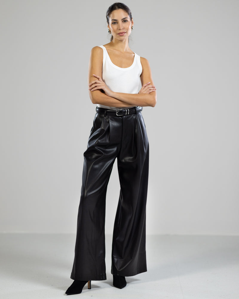 NEW | Sophia Faux Leather Trousers | Black