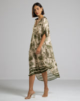 Florence Silk Kaftan Dress | Khaki