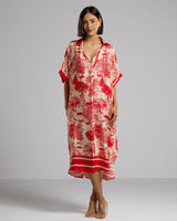 Florence Silk Kaftan Dress | Red