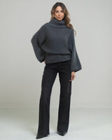 NEW | Isabella Rollneck Sweater | Charcoal | Wool Blend
