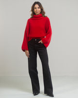 NEW | Isabella Rollneck Sweater | Red | Wool Blend