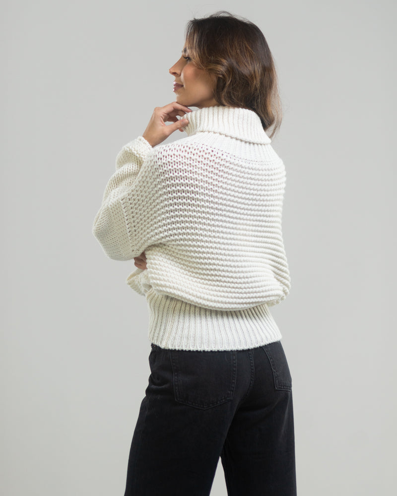 NEW | Isabella Rollneck Sweater | Ivory | Wool Blend
