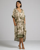 Florence Silk Kaftan Dress | Khaki