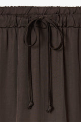 Belle Balloon Satin Trousers | Espresso Brown