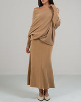 NEW | Ribbed Skirt | Camel