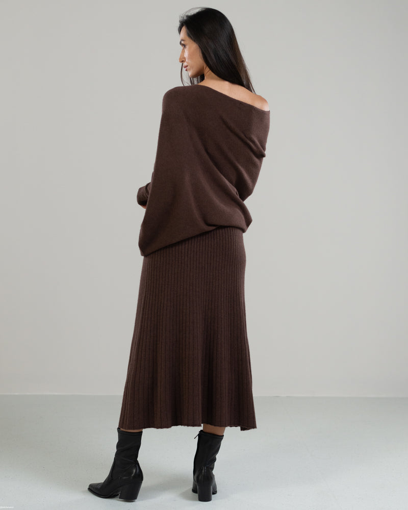 NEW | Ribbed Skirt | Espresso Brown