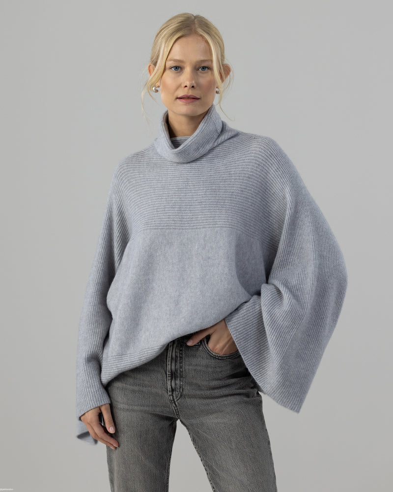 PRE-ORDER | Ribbed Roll Neck Sweater | Light Grey