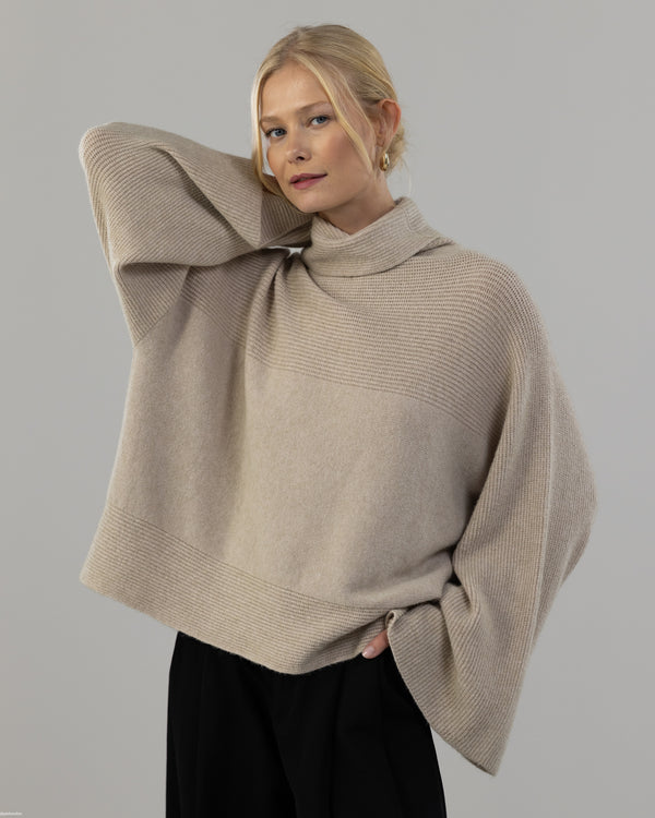 LIMITED RESTOCK | Ribbed Roll Neck Sweater | Beige