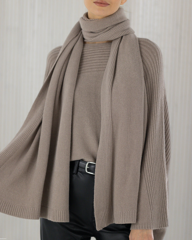 Ribbed Shawl | Mocha