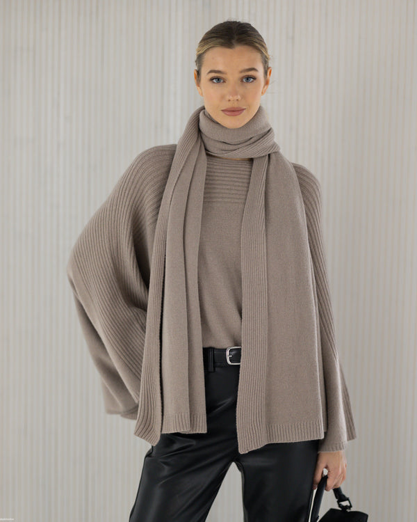 LIMITED RESTOCK | Ribbed Shawl | Taupe