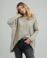 NEW | Crossover High Low Sweater | Beige | Wool Blend