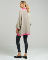 NEW | Mockneck Contrast Sweater | Beige | Wool Blend