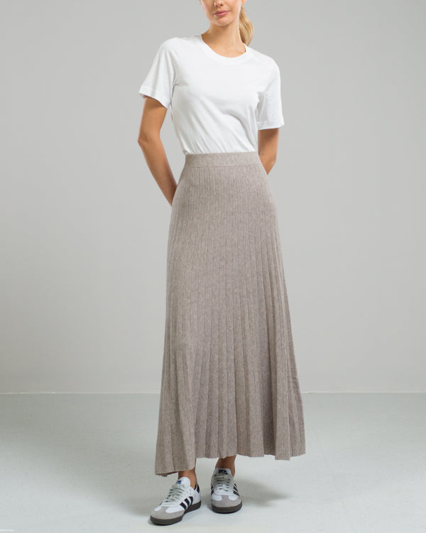 NEW | Knitted Maxi Skirt | Beige