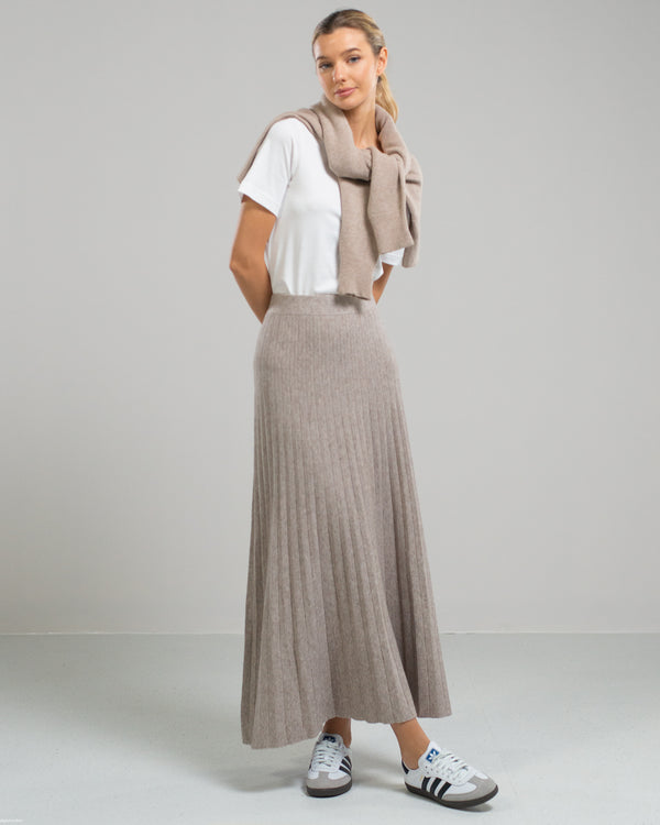 NEW | Knitted Maxi Skirt | Beige