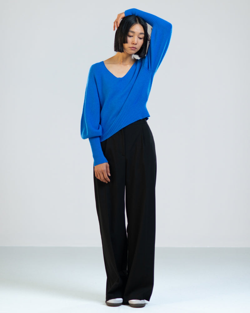 V Neck Bell Sleeve | Royal Blue