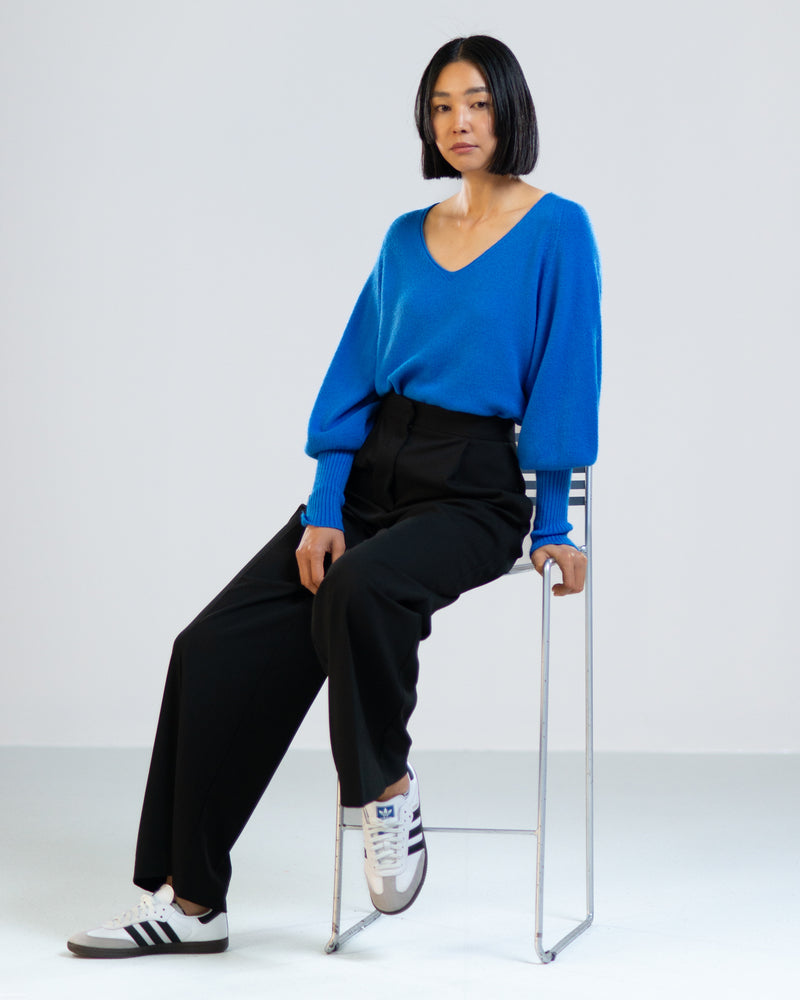 V Neck Bell Sleeve | Royal Blue