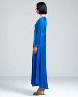 SALE | V Neck Silk Maxi Dress | Royal Blue
