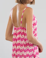 NEW | Printed V-Neck Sleeveless Jumpsuit | Hot Pink