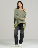LIMITED RESTOCK | Contrast High Low Sweater | Sage | Wool Blend