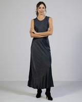 NEW | Satin Maxi Skirt | Charcoal