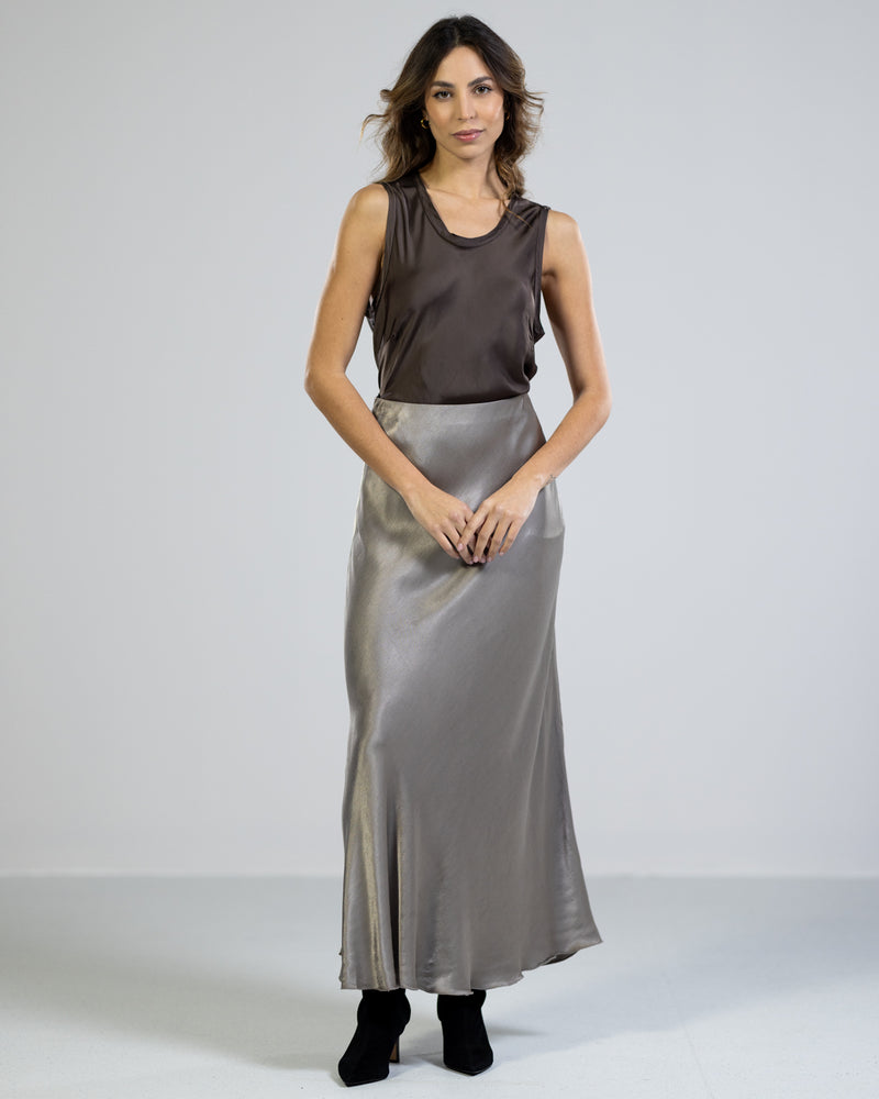 SIGN UP | Satin Maxi Skirt | Light Grey